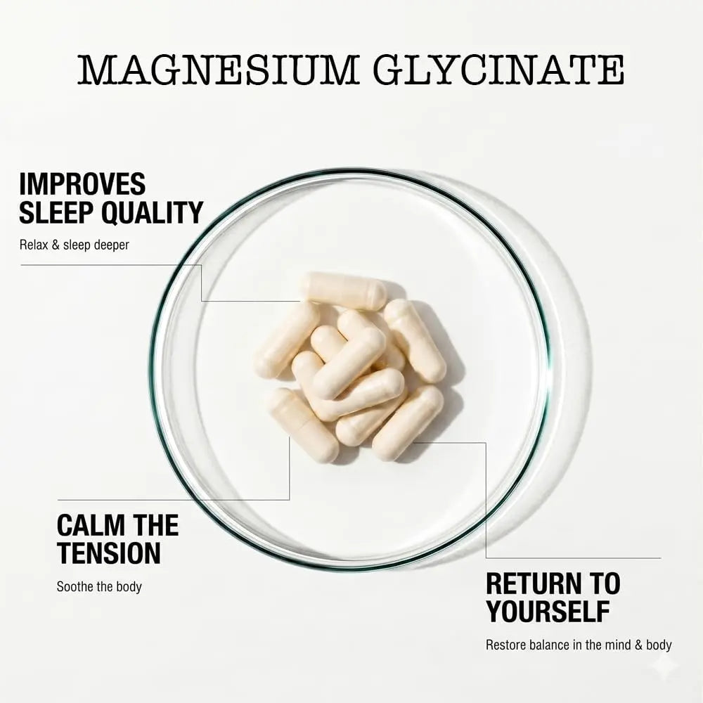Zenium - Magnesium Glycinate for Sleep, Chelated, 600mg per Serving, 120 Capsules | High Absorption | Relieve Tension, Worry, Nervousness | Calm The Mind & Body | Ayurvedic | Natural Relief Supplement Zenium Au supplements