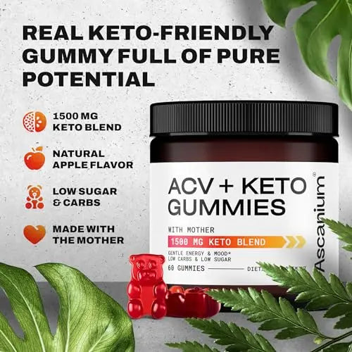 Ascanium Keto ACV Gummies 1500mg - Low-Sugar & Low-Carbs Apple Ascanium Au supplements