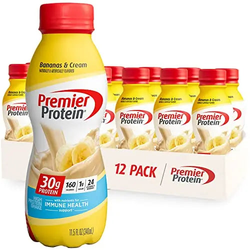 Premier Protein Shake, Bananas & Cream, 30g Protein, 1g Sugar, 24 Vitamins & Minerals Premier Protein Au supplements