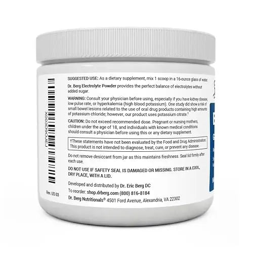 Dr. Berg Hydration Keto Electrolyte Powder - Enhanced w/ 1,000mg of Potassium & Real Dr. Berg Nutritionals Au supplements