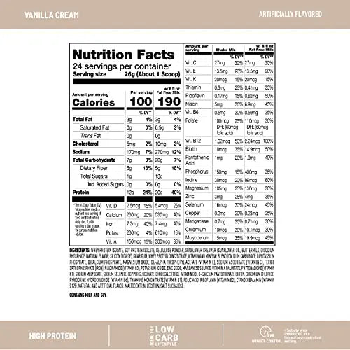 SlimFast Meal Replacement Smoothie Mix, 24 Servings, High Protein, Vanilla Cream, 20g SlimFast Au supplements