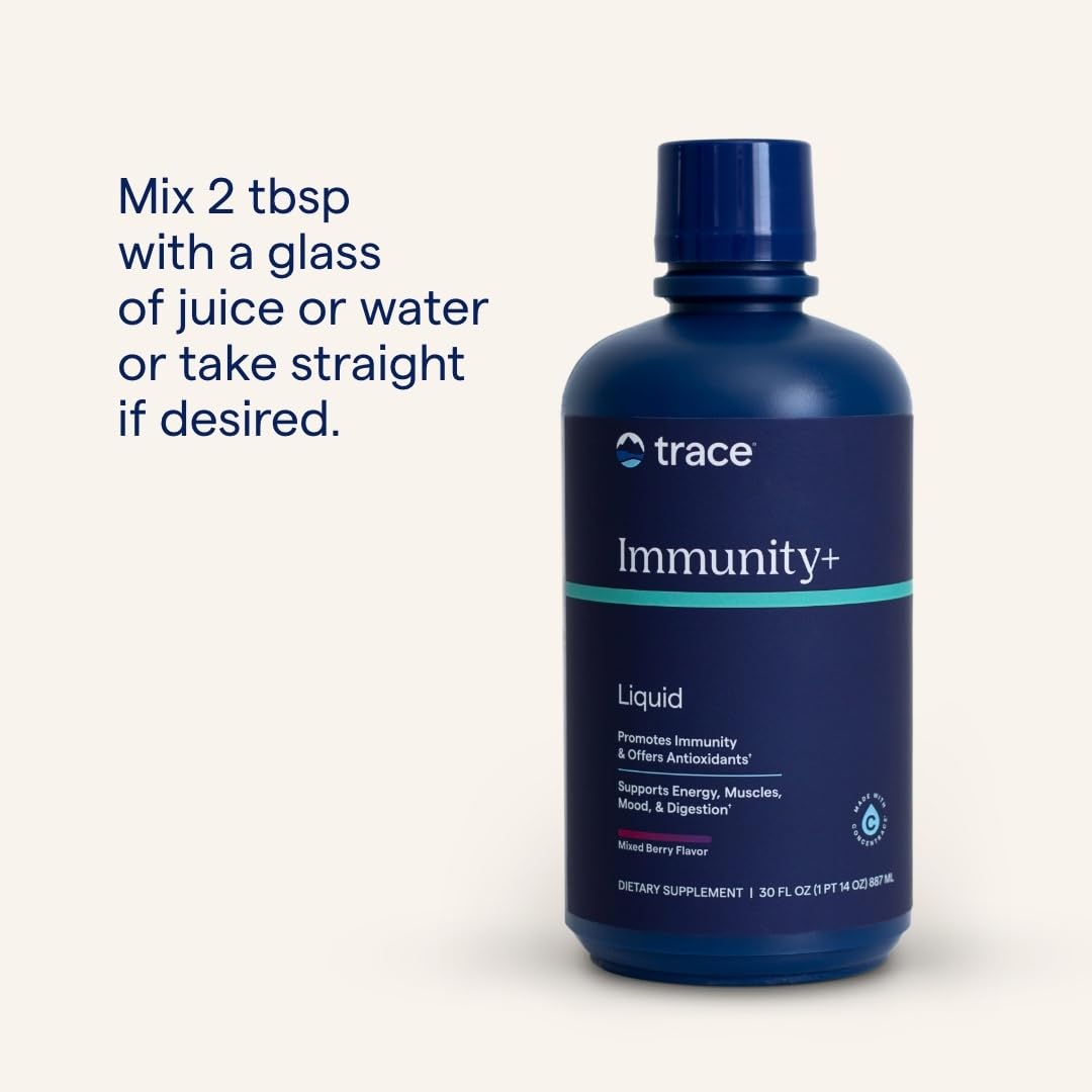 Trace Minerals Immunity+ - Liquid Supplement for Healthy Body & Immune Support - Elderberry Multivitamin - Formulated with Ionic Trace Minerals - Sugar-Free - Mixed Berry - 30 fl oz (30 Servings) Trace Minerals Au supplements