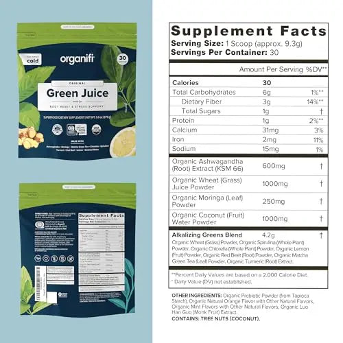 Organifi Green Juice - Organic Superfood Powder - 90-Day Supply - Organic Vegan Greens Organifi Au supplements