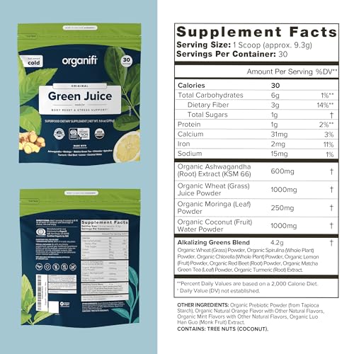 Organifi Green Juice - Organic Superfood Powder - 90-Day Supply - Organic Vegan Greens Organifi Au supplements