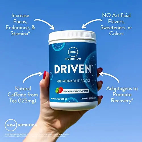 MRM Nutrition Driven Pre-Workout Powder | Strawberry Kiwi Flavored | 125mg Caffeine MRM Au supplements