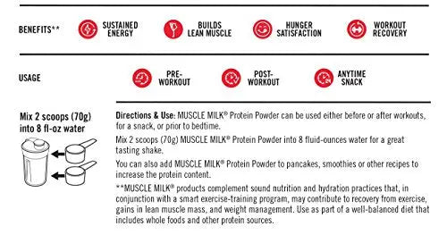 Muscle Milk Genuine Protein Powder, Chocolate, 4.94 Pound, 32 Servings, 32g Protein Muscle Milk Au supplements