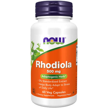 NOW Supplements, Rhodiola 500 mg, Helps Body Adapt to Stress of Daily Life*, Adaptogenic NOW Au supplements
