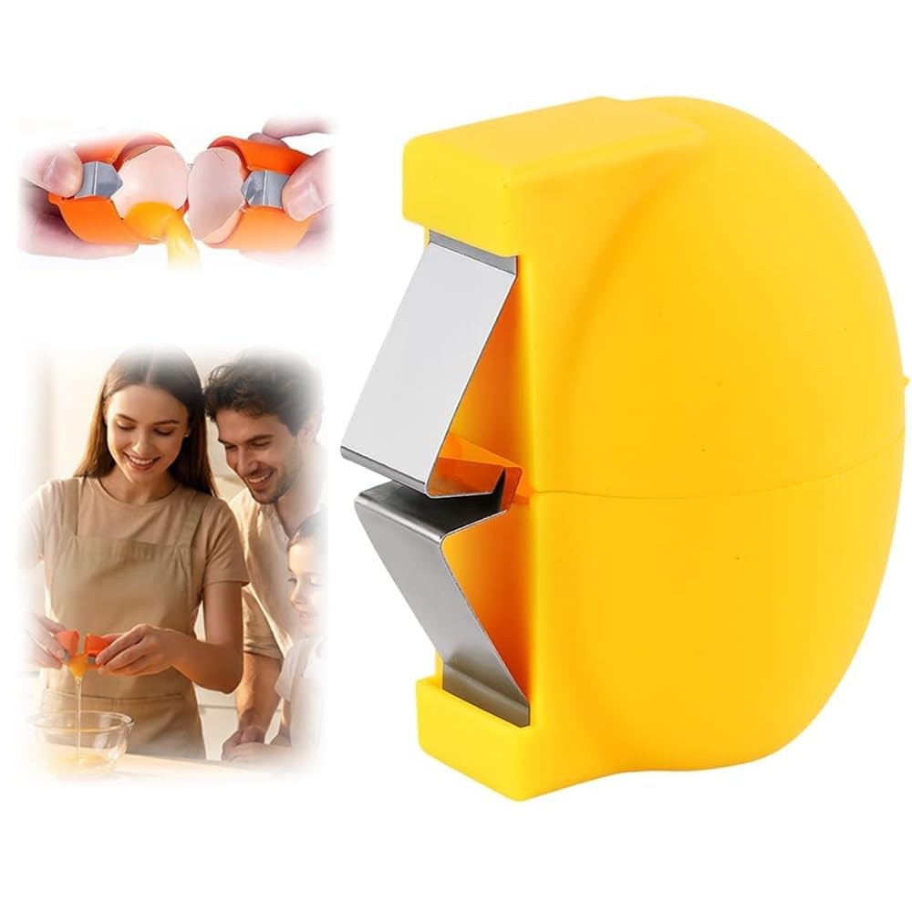 New Egg Shell Opener Egg Cracker Tool Stainless Steel, Multifunctional Egg Shell Opener for Raw Or Hard-Boiled Eggs, Kitchen Gadget for Cooking Baking (Yellow) CLRZOL Au supplements