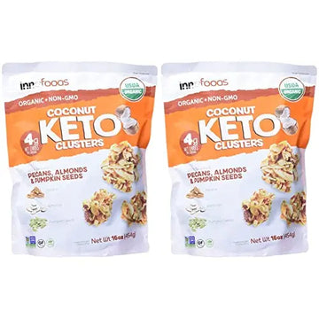 Inno Foods Organic Coconut Keto Cluster (Net Wt 16 Ounce), (Pack of 2) Inno Foods Au supplements