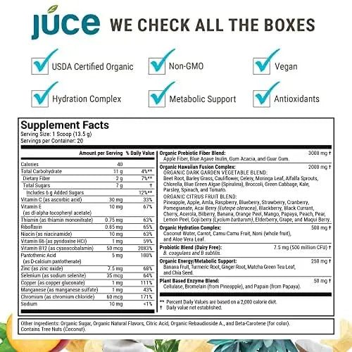 Júce Hydrate Replenishing and Nourishing Superfood Drink - Boost Energy Levels Terra Kai Organics Au supplements