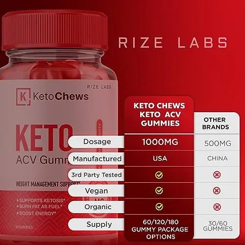 (3 Pack) Keto Chews Gummies - Keto Chews ACV Gummies for Weight Loss 525 MG rize labs Au supplements