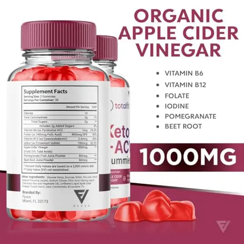 (2 Pack) Total Fit Keto ACV Gummies Advanced Apple Cider Vinegar Supplement Reviews Fyvus Au supplements