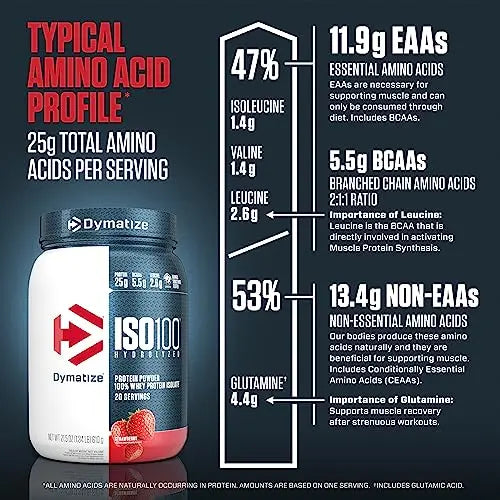 Dymatize ISO100 Hydrolyzed Protein Powder, 100% Whey Isolate Protein, 25g of Protein Dymatize Au supplements