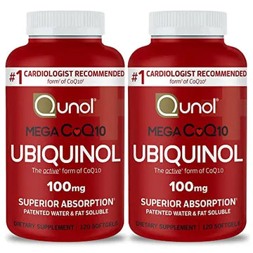 Qunol Mega Ubiquinol CoQ10 100mg Softgels- Superior Absorption - Active form Qunol Au supplements