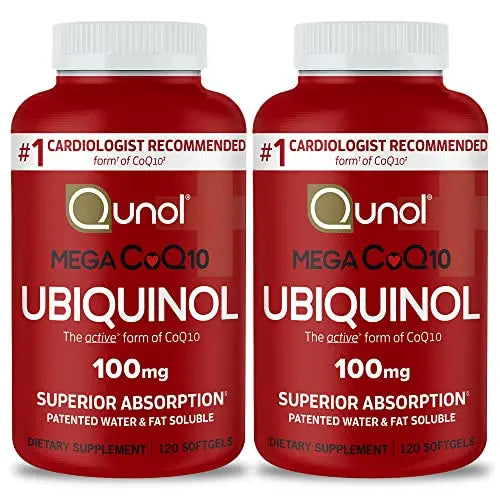 Qunol Mega Ubiquinol CoQ10 100mg Softgels- Superior Absorption - Active form Qunol Au supplements