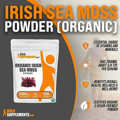 BULKSUPPLEMENTS.COM Organic Irish Sea Moss Powder - Sea Moss Supplement BULKSUPPLEMENTS.COM Au supplements