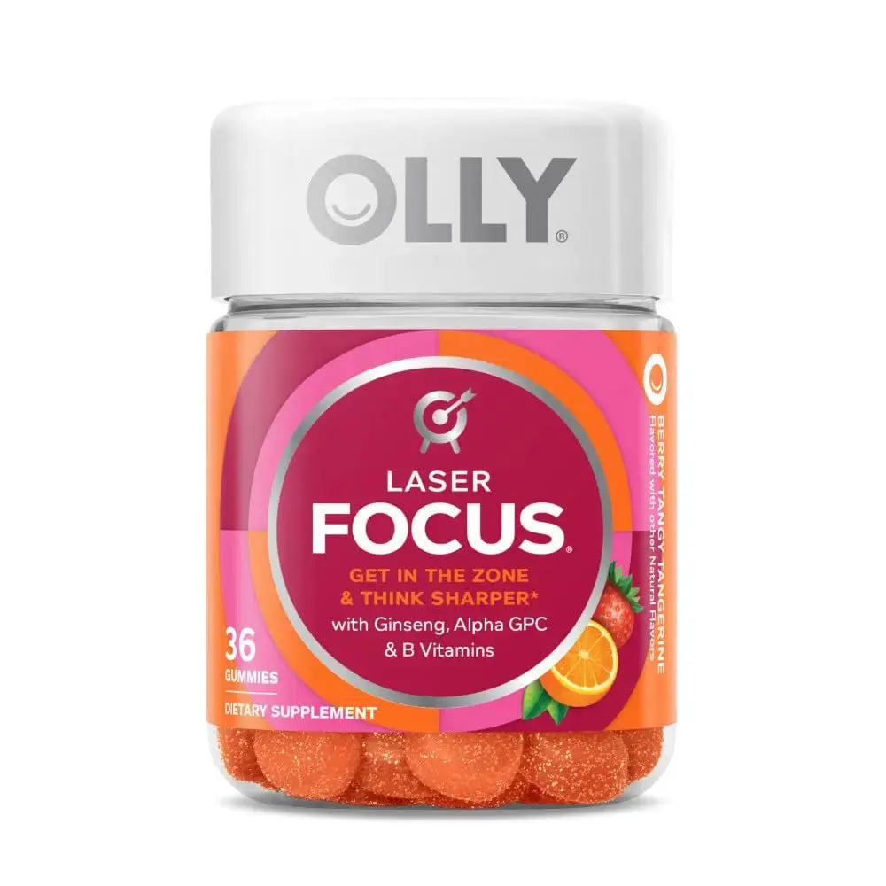 OLLY Laser Focus Gummy, Ginseng, Alpha GPC, B Vitamins, 36 Count & Men's Multivitamin Gummy, Vitamins A C D E B, Zinc, 90 Count OLLY Au supplements
