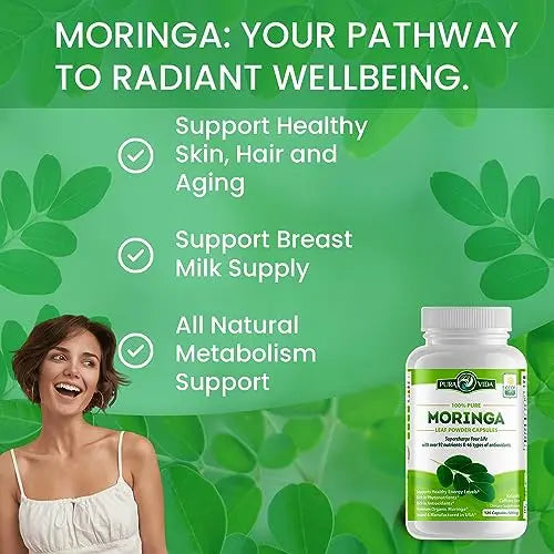 PURA VIDA Moringa Capsules Single Origin Moringa Powder Organic. Moringa Leaf PURA VIDA MORINGA Au supplements