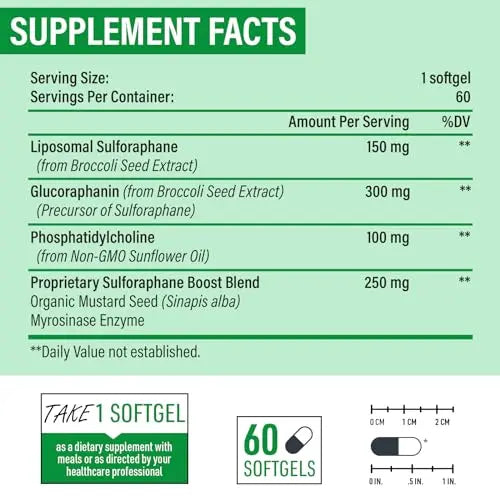 Osasuna Liposomal Sulforaphane 450MG, Maximum Absorption, 240 Softge Osasuna Au supplements