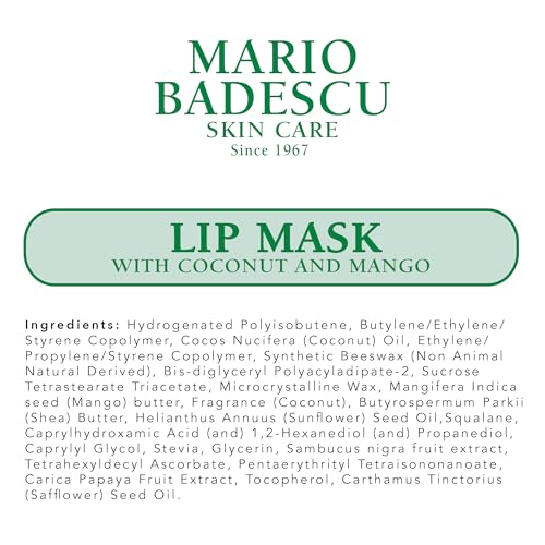 Mario Badescu Lip Mask with Coconut and Mango for All Skin Types, Overnight Lip Treatment Enriched With Skin Softening Coconut Oil, Sunflower Seed Oil and Hydrating Shea Butter, 0.5 Ounces Mario Badescu Au supplements