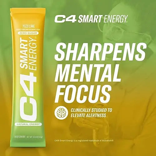 C4 Smart Energy Powder Stick Packs - Sugar Free Performance Fuel & Nootropic Brain Cellucor Au supplements