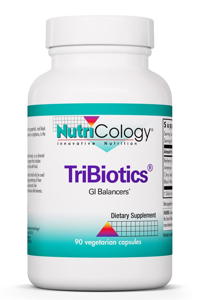 Nutricology TriBiotics - Berberine Artemisinin Botanical Blend - Gastrointestinal Support - Hypoallergenic - 45 Servings - 90 Capsules Allergy Research Group Au supplements