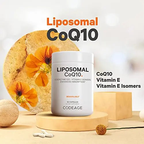 Codeage Liposomal CoQ10 Supplement - Vitamin E Isomers Tocopherols - 125mg Coenzy Codeage Au supplements