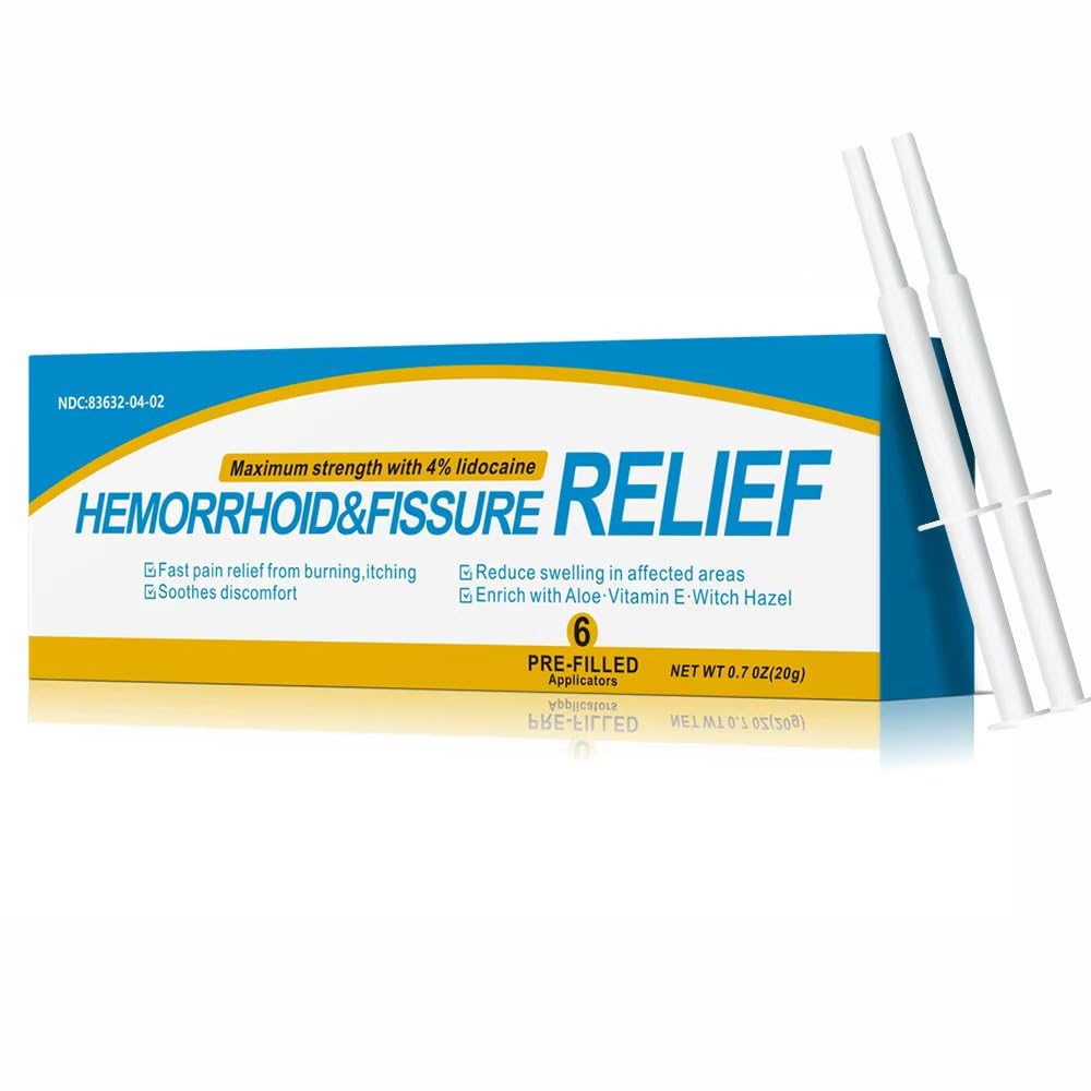 RHAICARE Hemorrhoid and Fissure Treatment Ointment (6 Pre-Filled Pack),Hemorrhoid and Fissure Cream Witch Hazel Maximum Strength Pain Relief,for Itching and Swelling RHAICARE Au supplements
