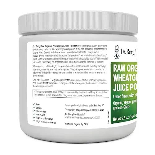 Dr. Berg USDA Certified Organic Green Powder Superfood (60 Servings) - Made with Raw Dr. Berg Nutritionals Au supplements