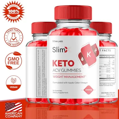 (2 Pack) SlimX Keto ACV Gummies, SlimX Keto ACV Advanced Weight Loss 1000MG Apple Titan Labs Au supplements
