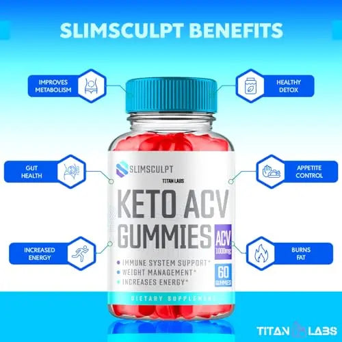 (2 Pack) Slimsculpt Keto ACV Gummies, Slim Sculpt Keto ACV Gummies Advanced Weight Loss 1000MG Titan Labs Au supplements