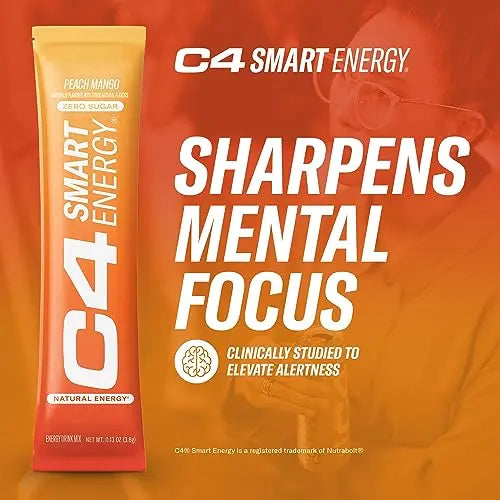 C4 Smart Energy Powder Stick Packs - Sugar Free Performance Fuel & Nootropic Brain Cellucor Au supplements