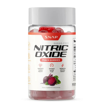 Snap Supplements Nitric Oxide Beet Root Gummies Supplement with Organic Beets - Energy & Circulation Support, 60 Sugar-Free Gummies (30 Servings, 1 Month Supply), Peach Snap Supplements Au supplements