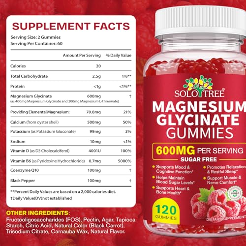 120 Count Magnesium Glycinate Gummies with L-Threonate（600mg Per Serving）,High Absorption Sugar Free Magnesium Potassium Supplement for Relaxation, Stress Relief, and Sleep Support for Adults & Kids WOJBALMN Au supplements