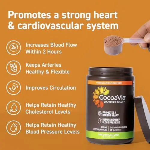 CocoaVia Cardio Health Cocoa Powder, 60 Servings, 500mg Cocoa Flavanols CocoaVia Au supplements