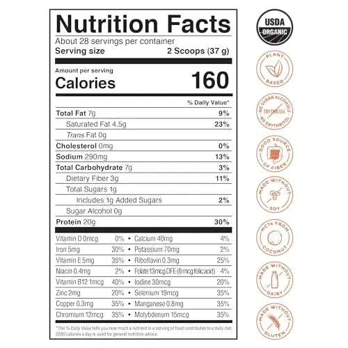 KOS Organic Vegan Protein Powder with 50mg Caffeine, Salted Caramel Coffee KOS Au supplements