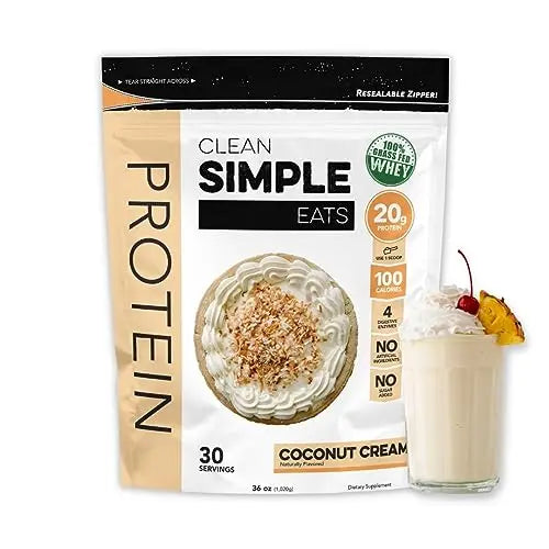 Clean Simple Eats Coconut Cream Whey Protein Powder, Natural Sweetened and Cold Clean Simple Eats Au supplements