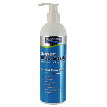 Super Blue Stuff OTC 12-oz. Pump Bottle - Natural, Made in USA, Paraben-free, Works in As Little As 5 Minutes for Joint/Muscle Pain, Backaches, Sprains/Strains, Bruises & Arthritis by Blue Spring Blue Spring Au supplements