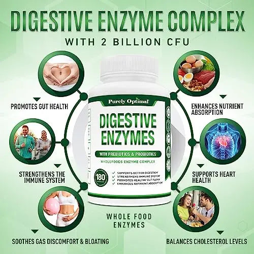 Purely Optimal Premium Digestive Enzymes Plus Prebiotics & Probiotics - for Better Digestio Purely Optimal Au supplements