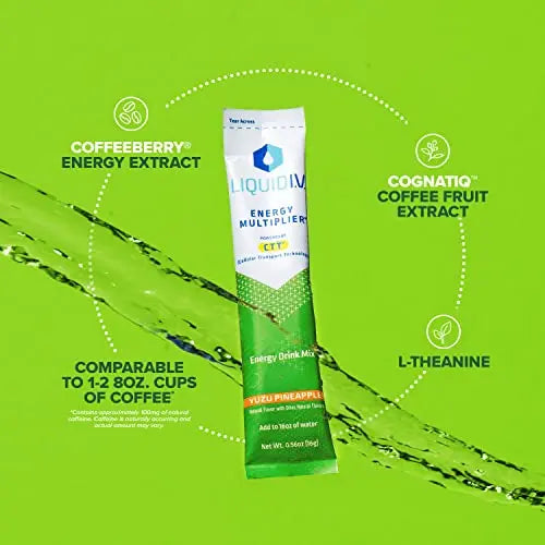 Liquid I.V. Hydration + Energy Multiplier - Yuzu Pineapple - Hydration Powder Liquid I.V. Au supplements
