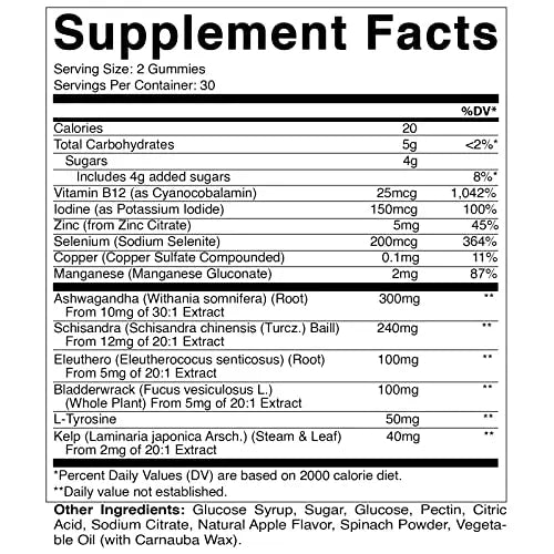 Vitamatic 2 Pack Vegan Thyroid Support Gummies with Iodine & Kelp - 60 Count Vitamatic Au supplements