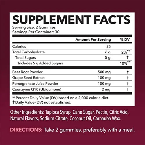 Beet Root Gummies with COQ10 Energy Supplement | Nitric Oxide Supplement for Healthy HAVASU NUTRITION Au supplements