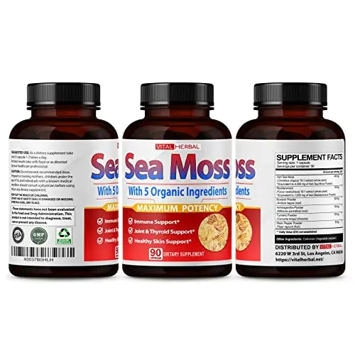VITAL HERBAL Irish Sea Moss Capsules Equivalent to 5450mg - Maximum Potency VITAL HERBAL Au supplements