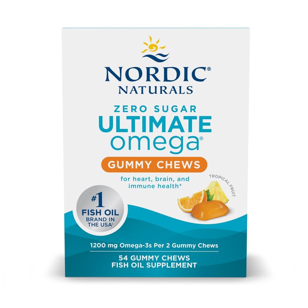 Nordic Naturals Zero Sugar Ultimate Omega Gummy Chews - Tropical Fruit - 54 Gummy Chews - Non GMO - Optimal Wellness - 27 Servings Nordic Naturals Au supplements