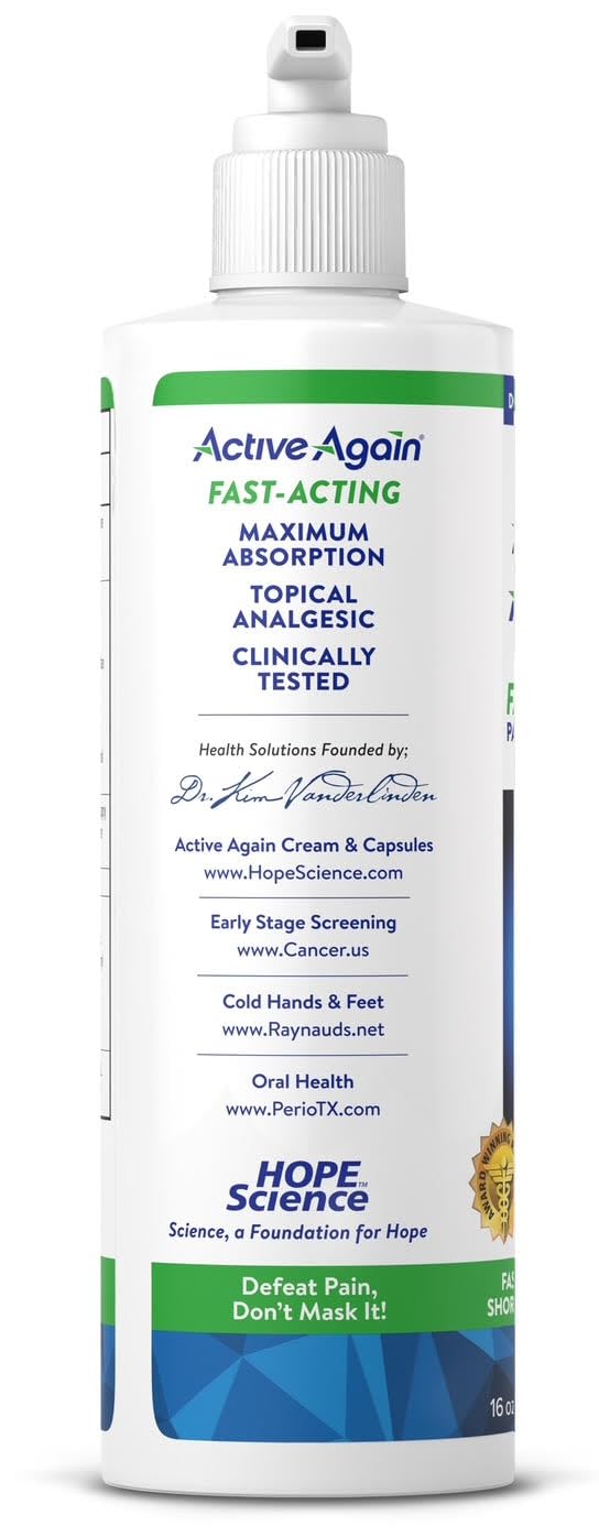 ACTIVE AGAIN Hope Science Cream, 16oz | for Joint Health, Pain Relief, and Mobility, Muscle, Back, Knee, Shoulder | Fast Acting | Made in USA ACTIVE AGAIN Au supplements