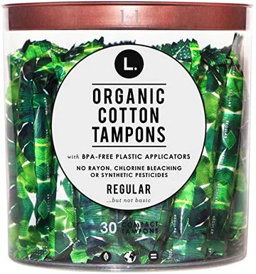 L. Organic Cotton Regular Absorbency Compact Tampons 30 Count L. Au supplements