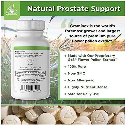 Graminex PollenAid Prostate Supplement: All Natural Prostate Support for Bladder Control & Urinary Tract Health, Rye Pollen Extract Made in USA, 200 Tablets (Pack of 2) Graminex Au supplements