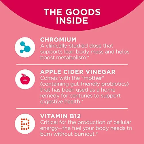 OLLY Metabolism Gummy Rings, Apple Cider Vinegar, Vitamin B12, Chromium, Energy and Digestive Health OLLY Au supplements