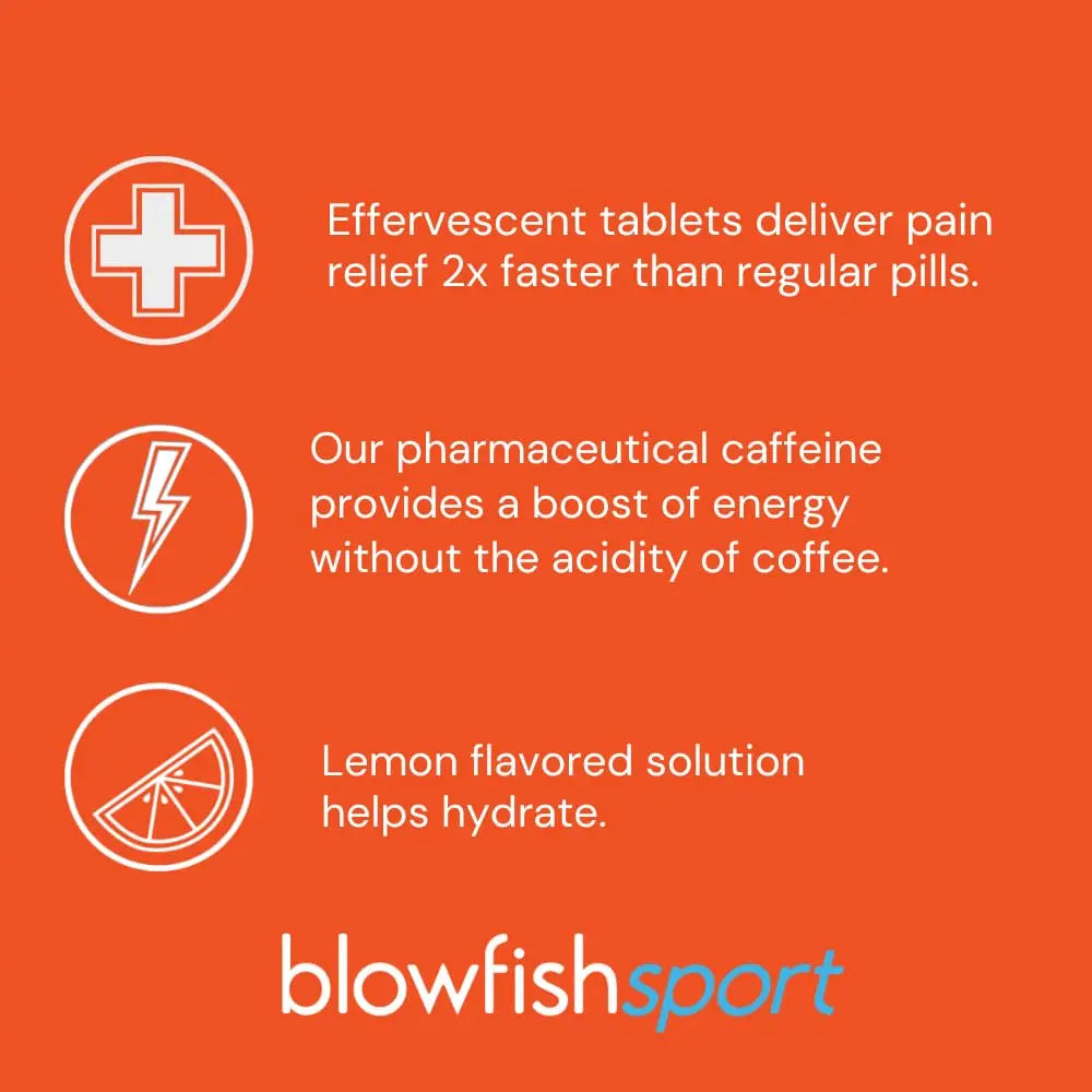 Blowfish Sport | Pain Relief for Athletes | Eases Sore Muscles | Boosts Energy | Effervescent Formula Works Fast | Perfect for Morning Workouts Blowfish Au supplements