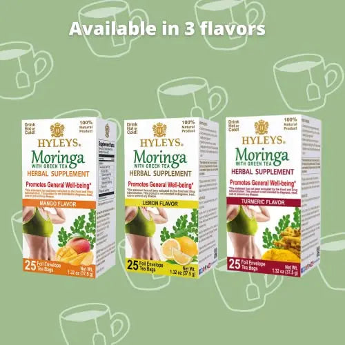 Hyleys Tea Moringa Oleifera with Mango Flavor - 50 Tea Bags (6 Pack - 300 Tea Bags total) (Miracle Tree Tea) HYLEYS Au supplements
